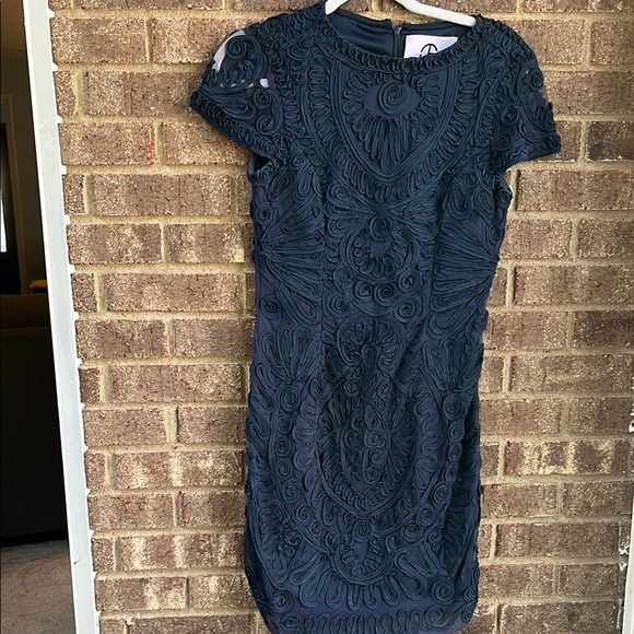 JS Collections Dresses & Skirts - JS COLLECTIONS Elegant Navy Blue Textured nylon Dress SIze 4